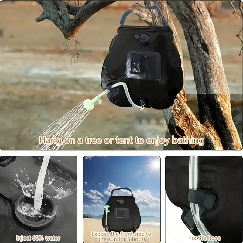 Kit de Tente de Douche Portable 2 Pièces avec Sac d'Eau – Idéal Camping, Randonnée, Plage