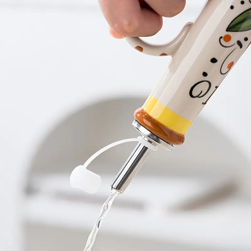 Bouteille d’Huile d’Olive en Céramique Verte