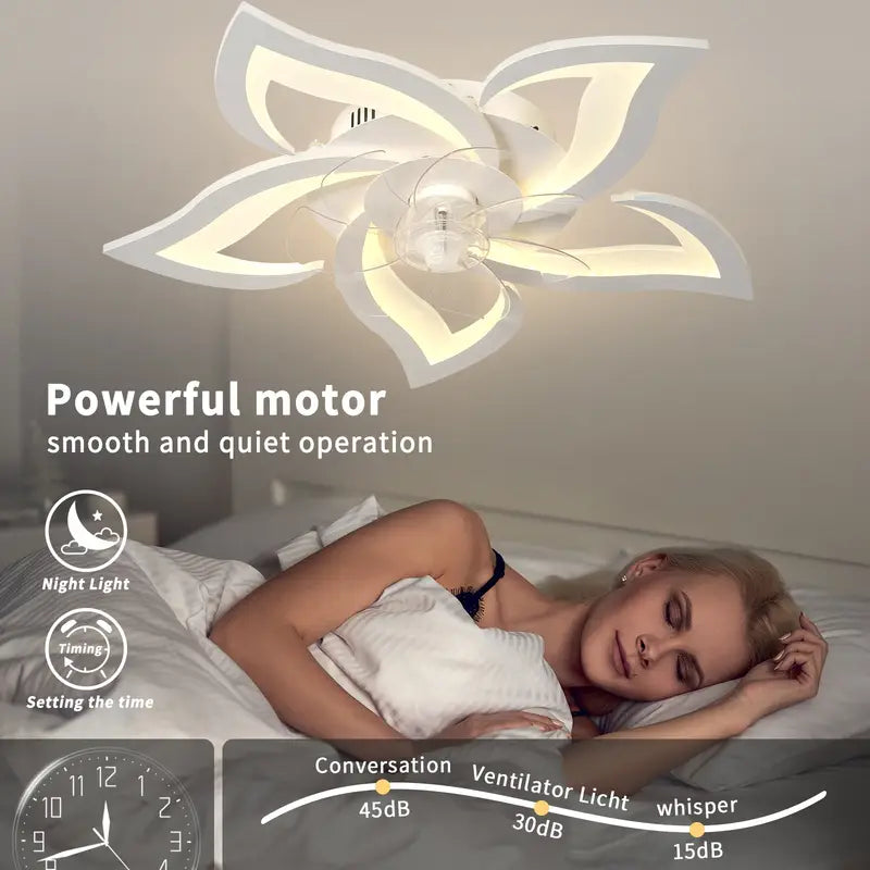 Ventilateur de Plafond Silencieux à LED 69 cm – avec Télécommande