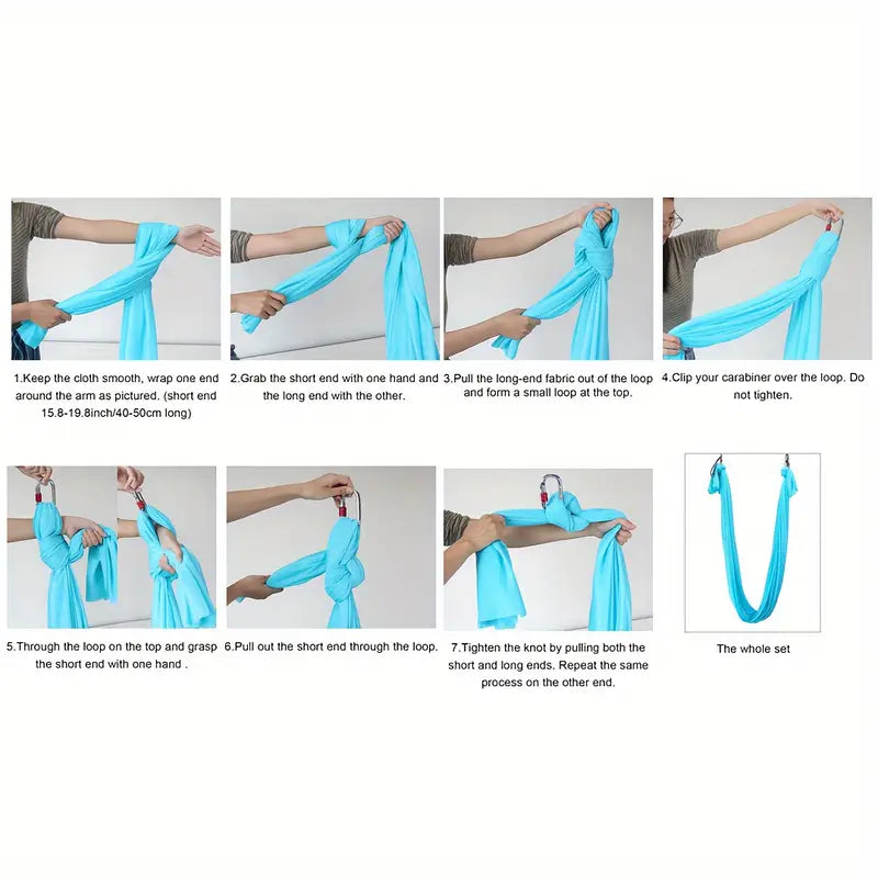 Hamac de Yoga Aérien 5 m – Balançoire Suspendue avec Boucles & Chaîne