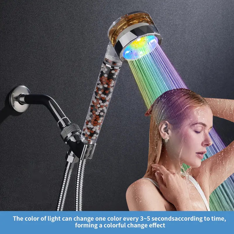 Ensemble de Douche LED à Trois Couleurs – Température et Énergie Hydroélectrique