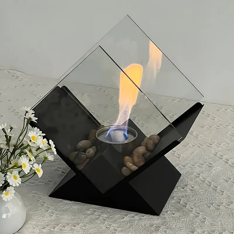 Chauffe-feu à Alcool Vintage en Métal – Design Diamant, Finition Laquée