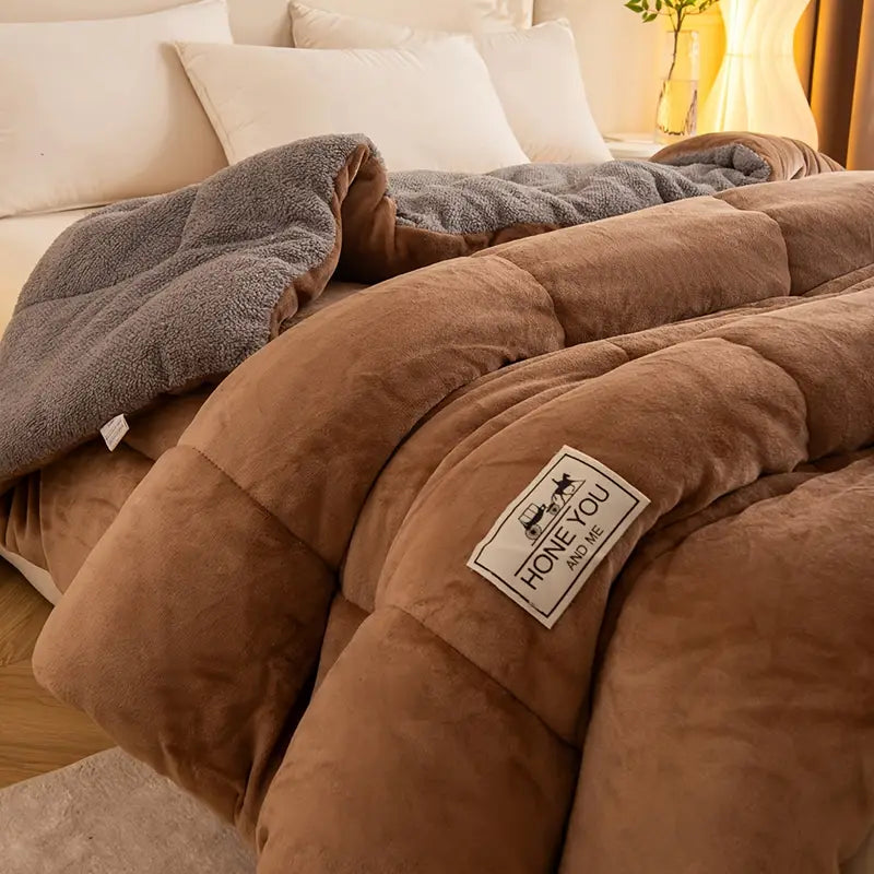 Couvre-lit Réversible en Velours de Lait – Style Vintage & Confort Moderne