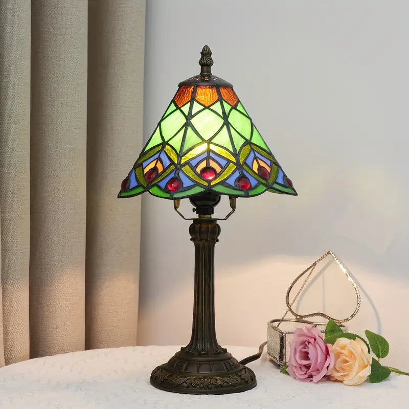 Lampe de Table en Verre Coloré – Style Baroque Art Déco