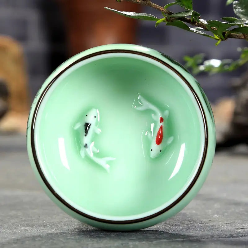 Ensemble de 3 Tasses à Thé Chinoises en Céramique – Peintes à la Main