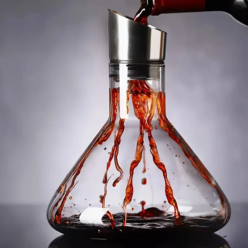 Carafe à Vin en Verre Cristal Soufflé – Design Cascade