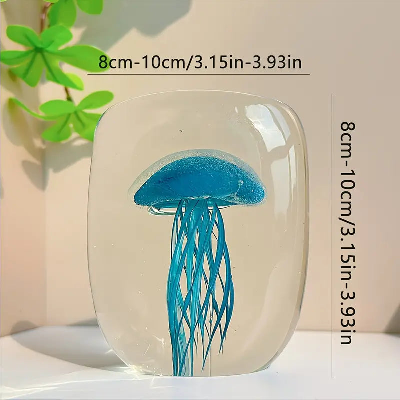 Pèse-Papier Méduse en Verre Soufflé à la Main – Sculpture Nautique Artisanale