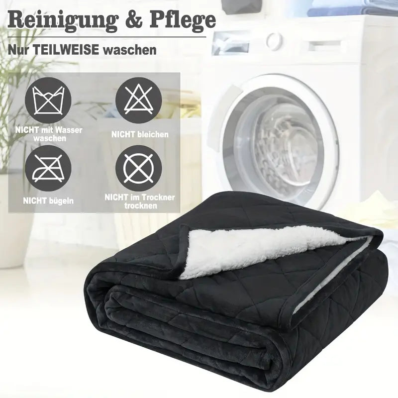 Couverture lestée double face en flanelle et sherpa