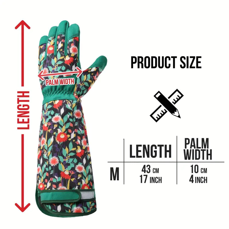 Gants de Jardinage Respirants à Manches Longues – Imprimé Floral
