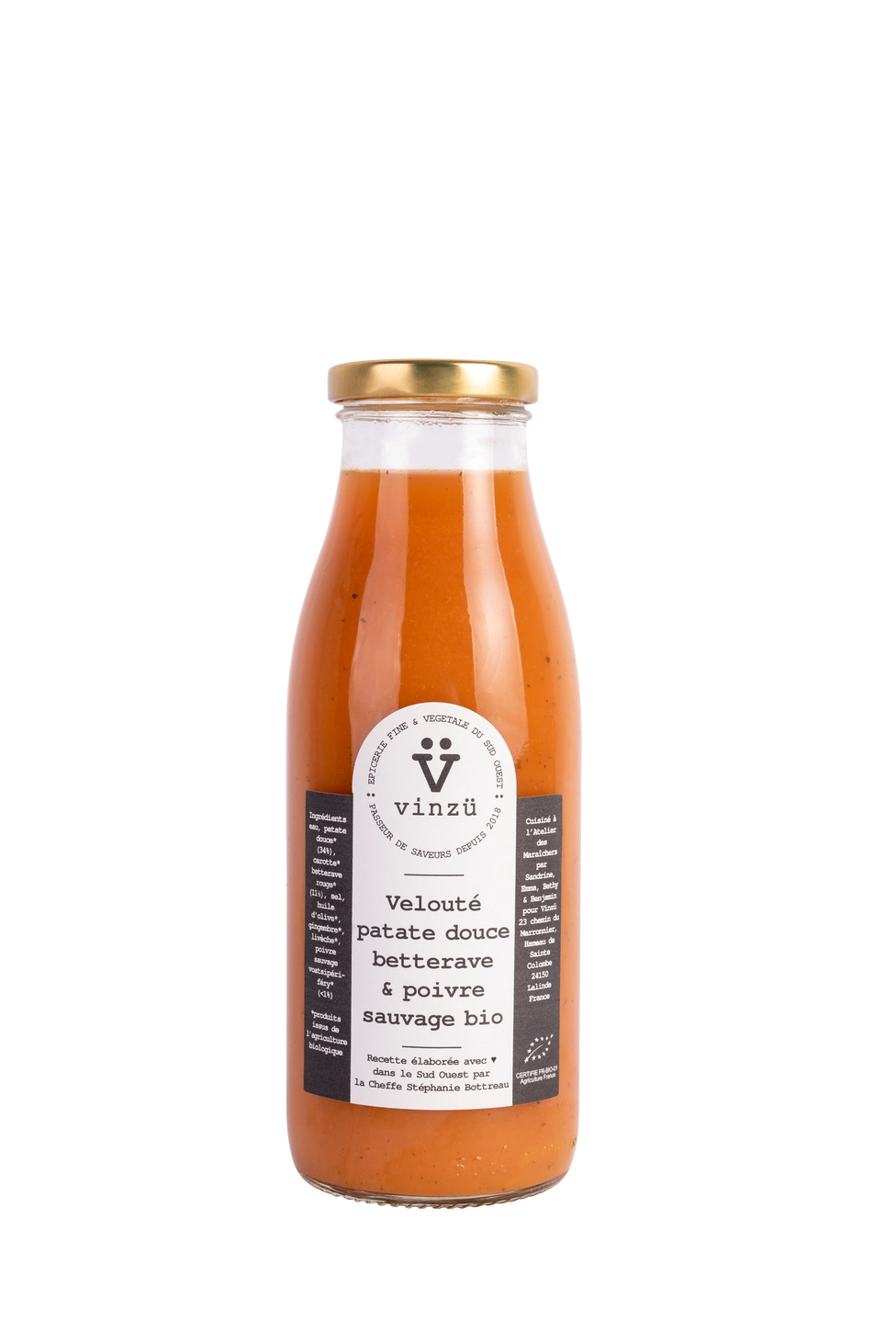 Velouté soupe de patate douce betterave poivre sauvage bio - Vinzü