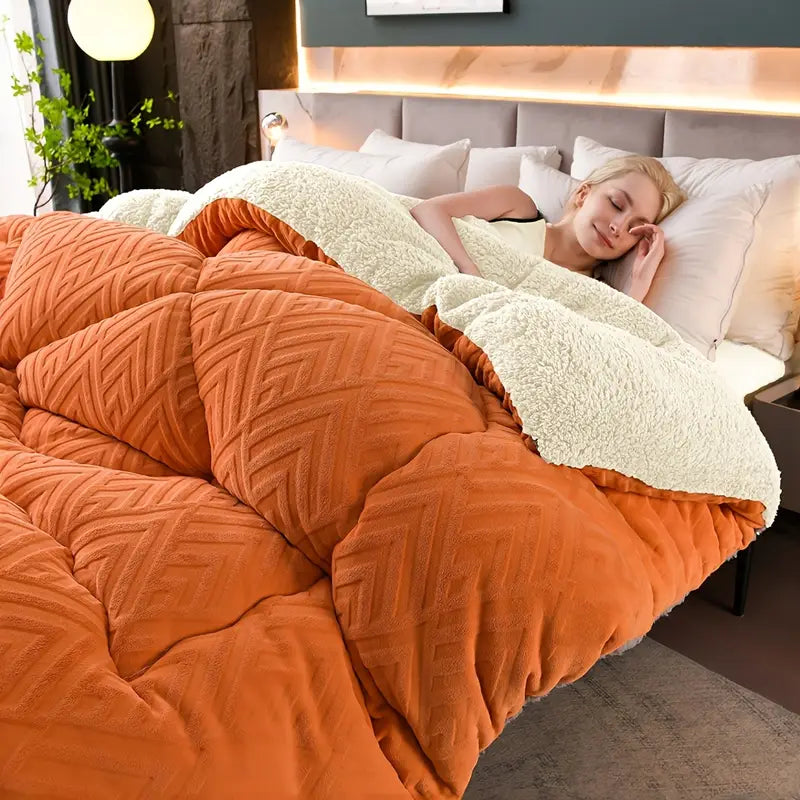 Couette hiver Sherpa et velours – chaude et douce