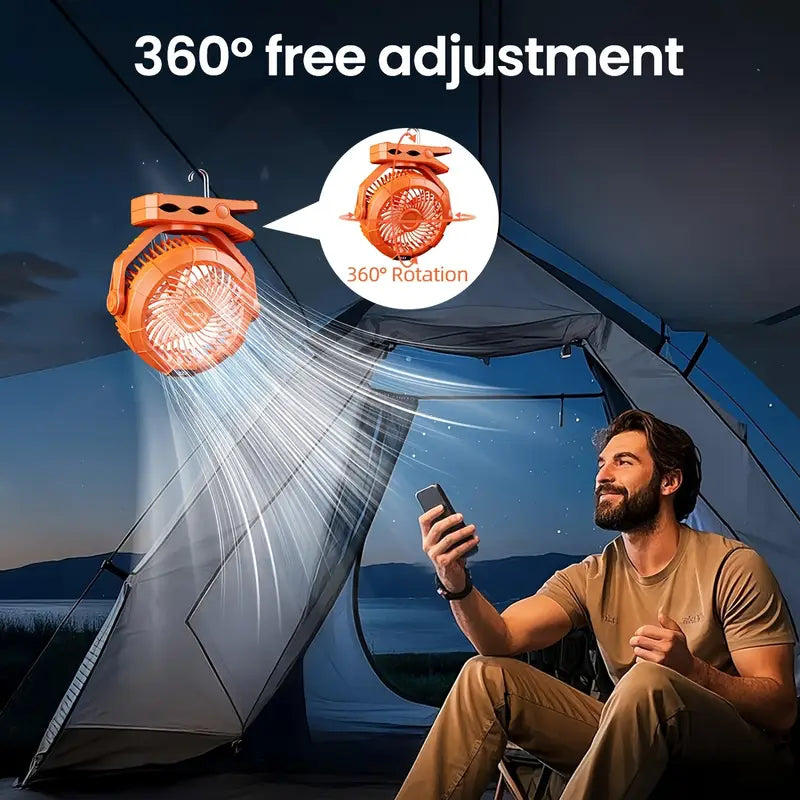 Ventilateur de Camping Portable avec Lanterne LED