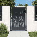 Portail de jardin acier galvanisé anthracite 105 cm – Motif herbe