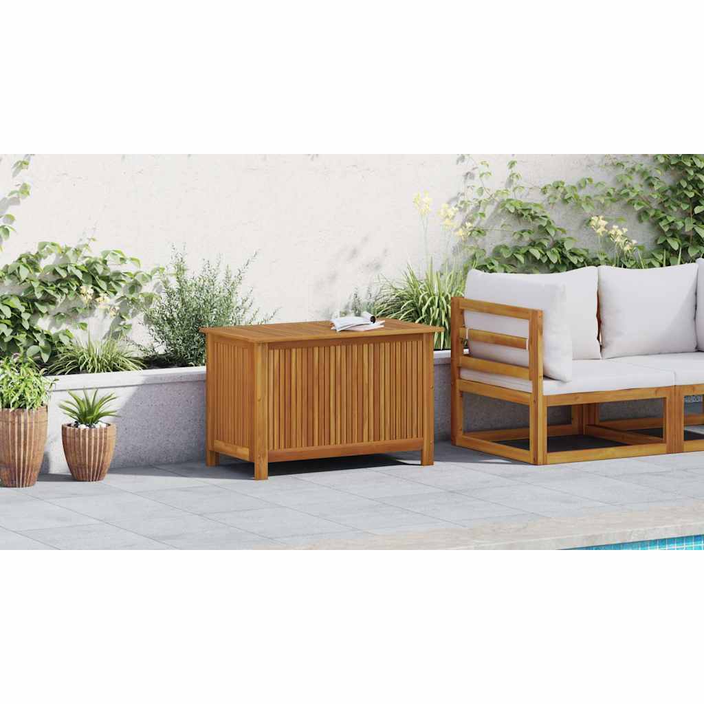 Coffre de Rangement Extérieur en Bois d’Acacia Massif – Avec Doublure Résistante à l’eau