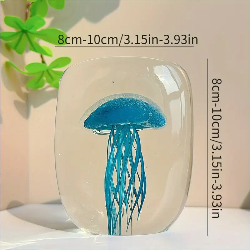 Pèse-Papier Méduse en Verre Soufflé à la Main – Sculpture Nautique Artisanale