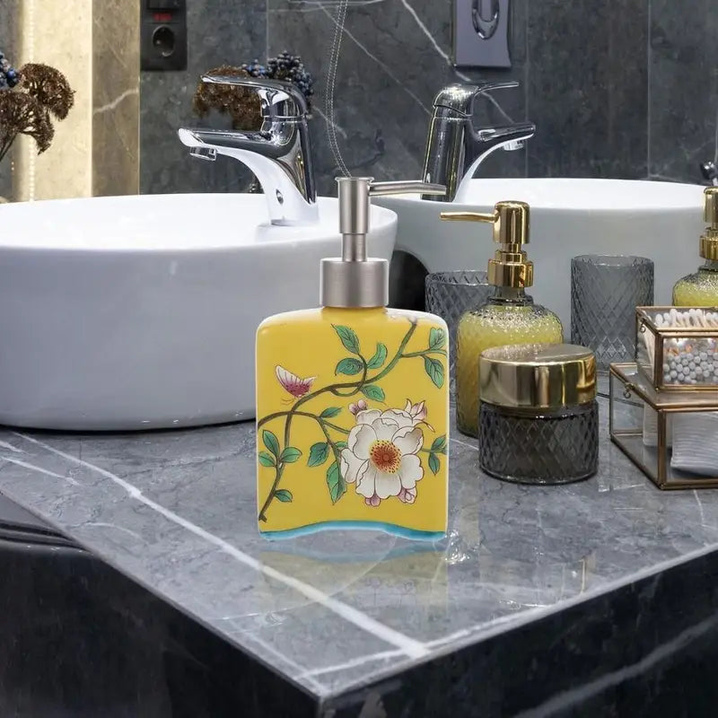 Distributeur de Savon Vintage en Céramique | Rechargeable & Élégant - 410 ml