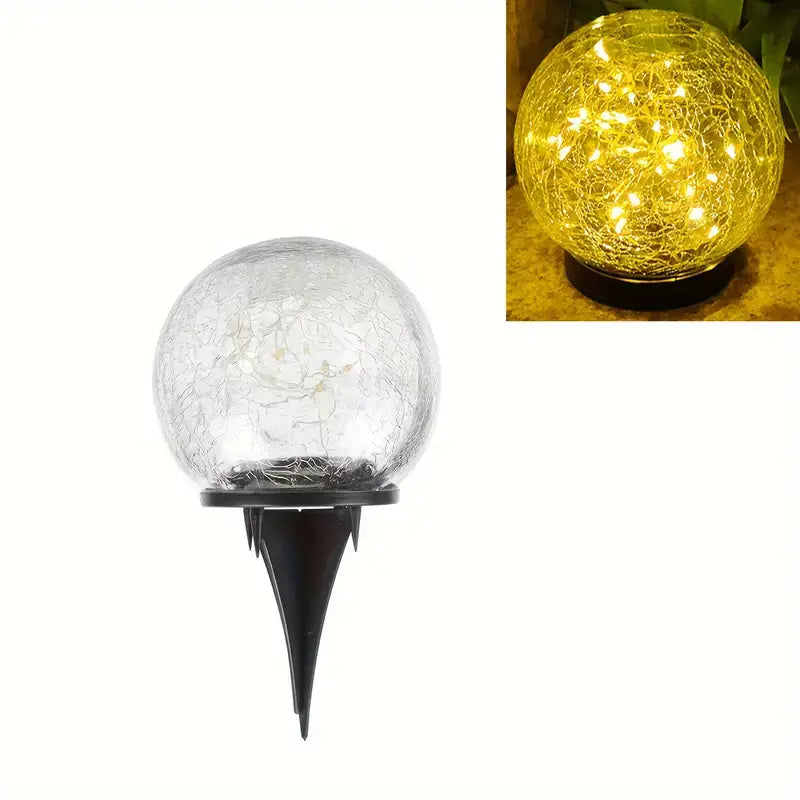 Lumières Solaires LED d’Extérieur avec Boule Craquelée
