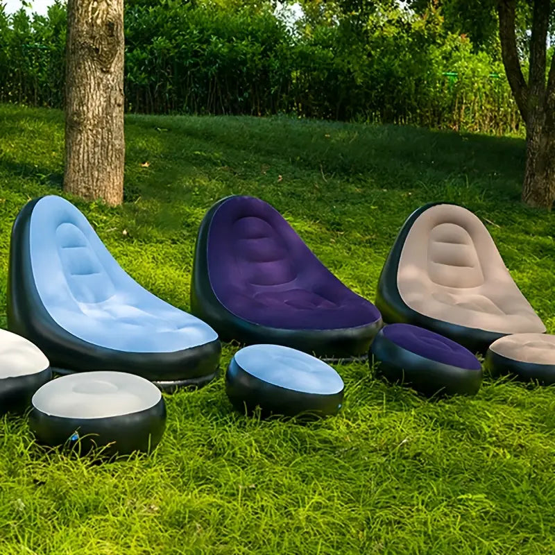 Chaise Longue Gonflable Pliable avec Dossier Confortable