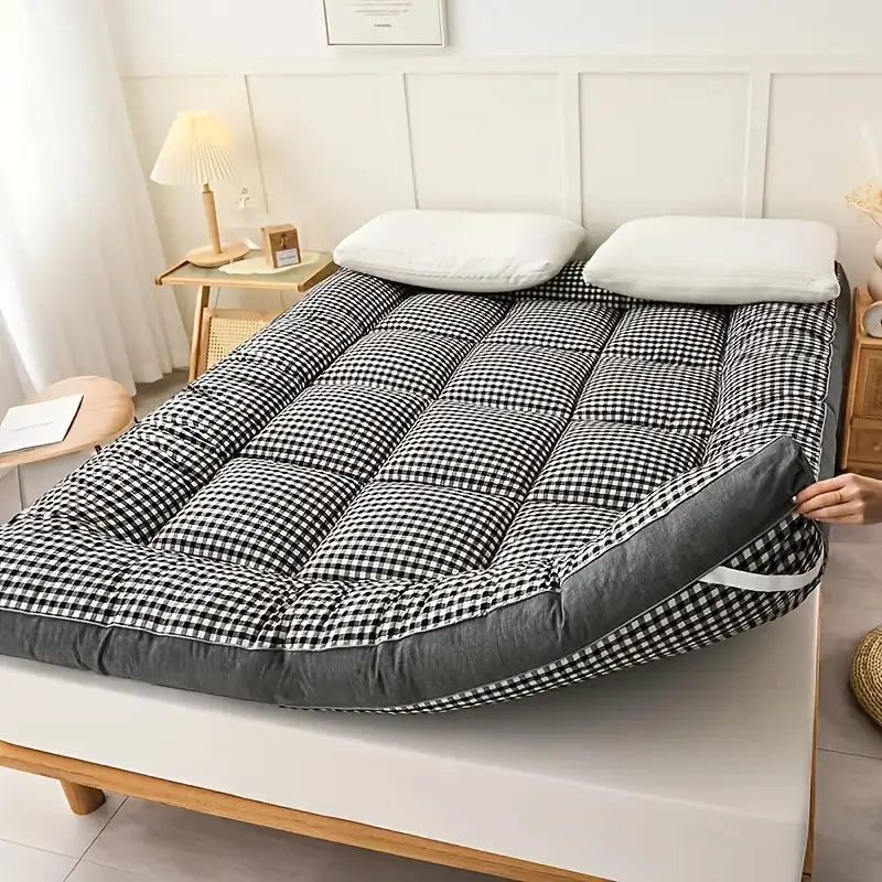Housse de Matelas Japonaise à Carreaux – Douce, Pliable et Confortable