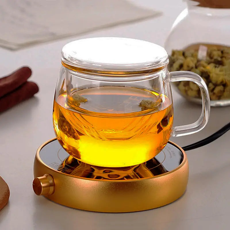 Glass Tea Cup with Infuser and Lid - For Tea, Coffee, Juice 380ml
