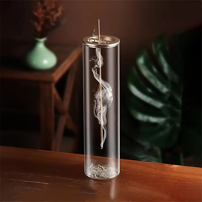 Support de Bâtonnet d’Encens Moderne avec Collecteur de Cendres Amovible en Verre
