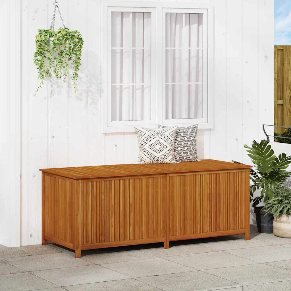 Coffre de Rangement Extérieur en Bois d’Acacia Massif – Avec Doublure Résistante à l’eau