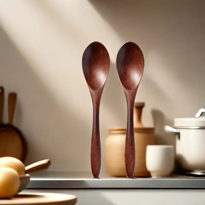 Ensemble de 7 Petites Cuillères en Bois