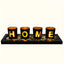 Decorative Candle Holder Set - Wooden Tray with Glass Candle Holder, Creative Design with Letters