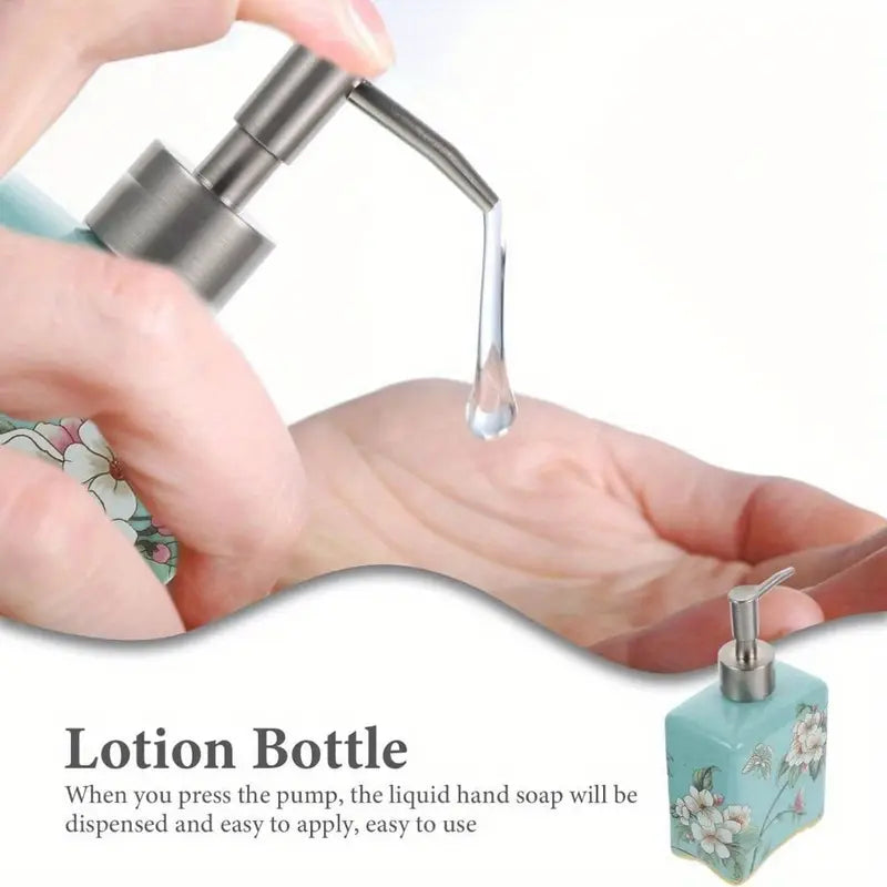 Distributeur de Savon Vintage en Céramique | Rechargeable & Élégant - 410 ml