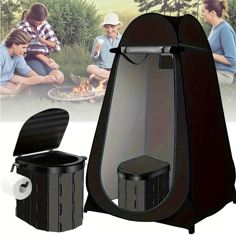 Kit Complet 2 en 1 : Tentes de Douche & Toilettes Pliables Extérieures