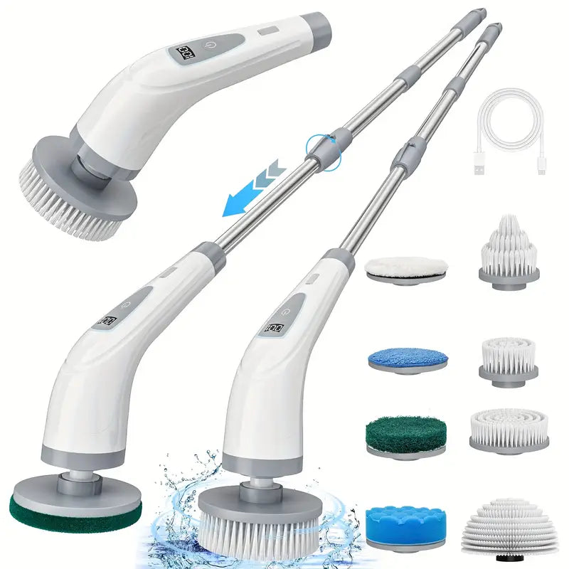 Électrique Spin Scrubber – Brosse de Nettoyage Sans Fil avec Double Vitesse