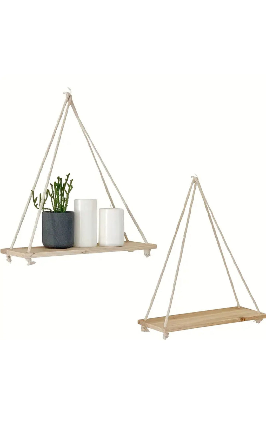 Vintage Wooden Wall Shelf – Ideal for Living Room, Bohemian Chic Style