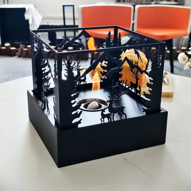 Nouveau Poêle à Alcool Carré – Flamme Réelle & Ambiance Chaleureuse à la Française