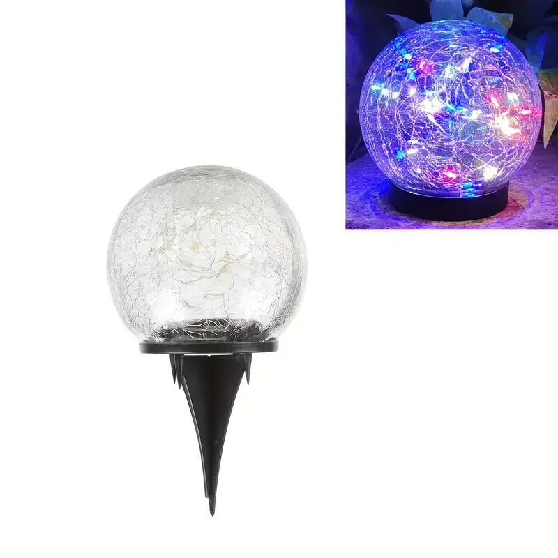 Lumières Solaires LED d’Extérieur avec Boule Craquelée
