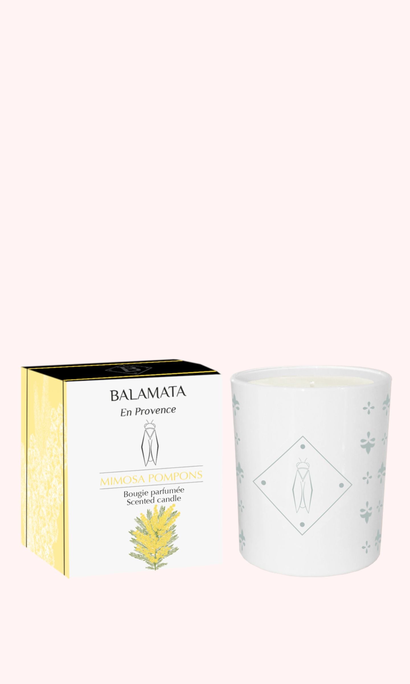Mimosa Pompons Scented Candle 200g - Balamata