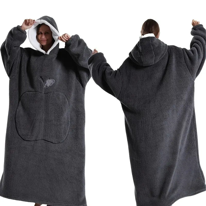 Couverture Portable à Capuche – Sherpa Polaire Chaude & Surdimensionnée