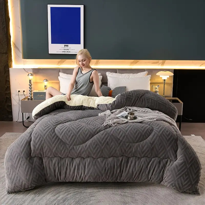 Couette hiver Sherpa et velours – chaude et douce – vue 2