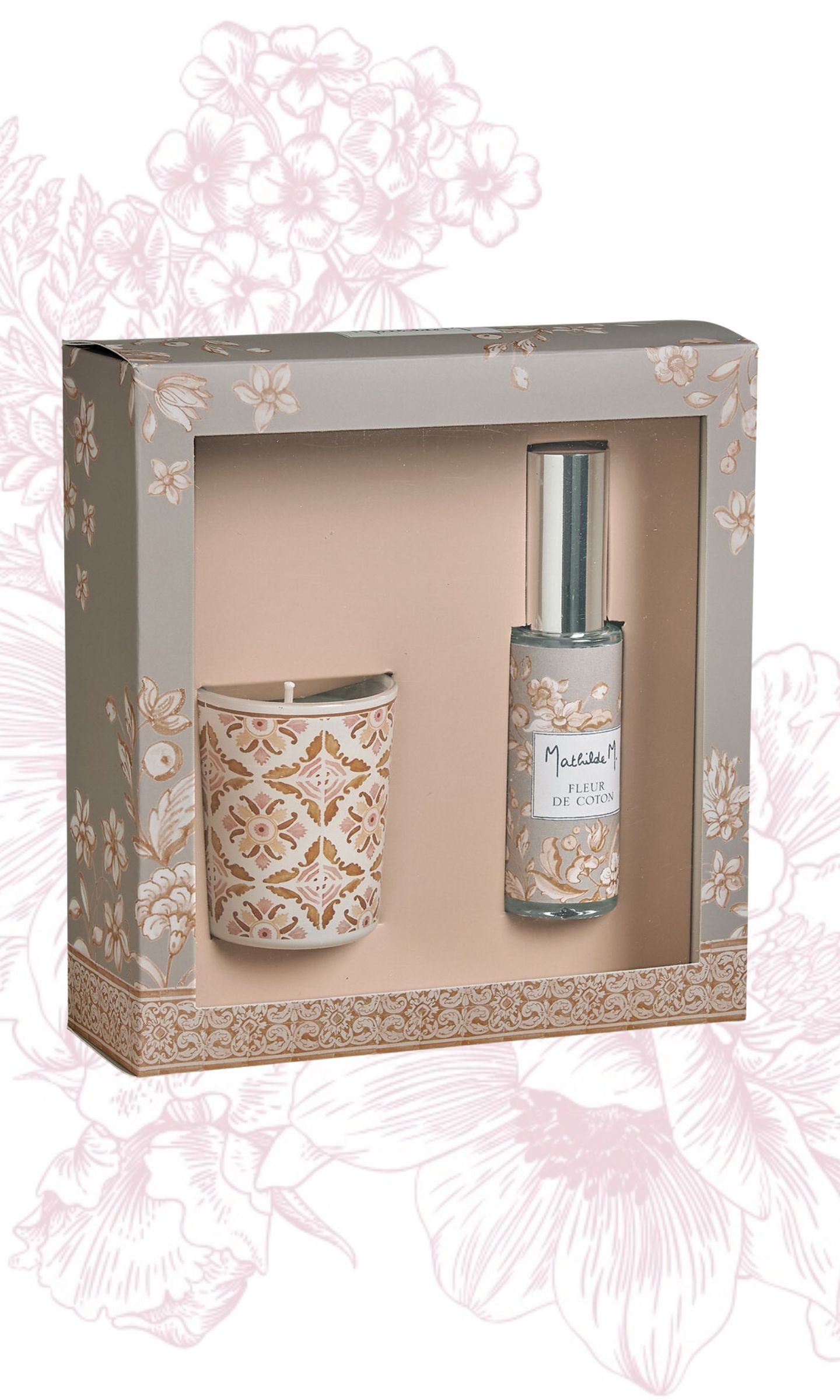 Coffret Bougie et Spray d'Ambiance Escale à Sintra - Fleur de Coton de Mathilde M. : Un Voyage Olfactif