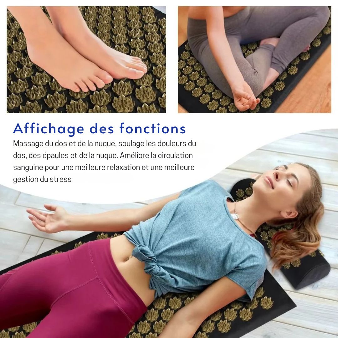 Pranamat Éco – Tapis d’Acupression Lotus pour une Détente Totale