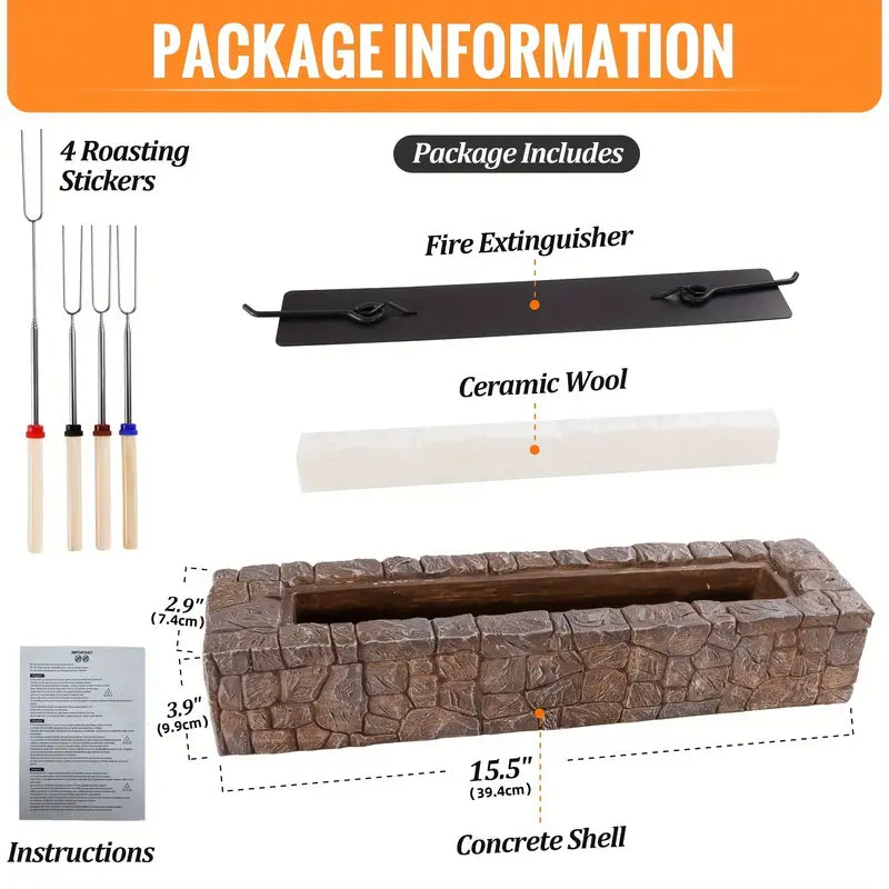 Foyer de Bureau Élégant – Cheminée de Table Rectangulaire Sans Évent