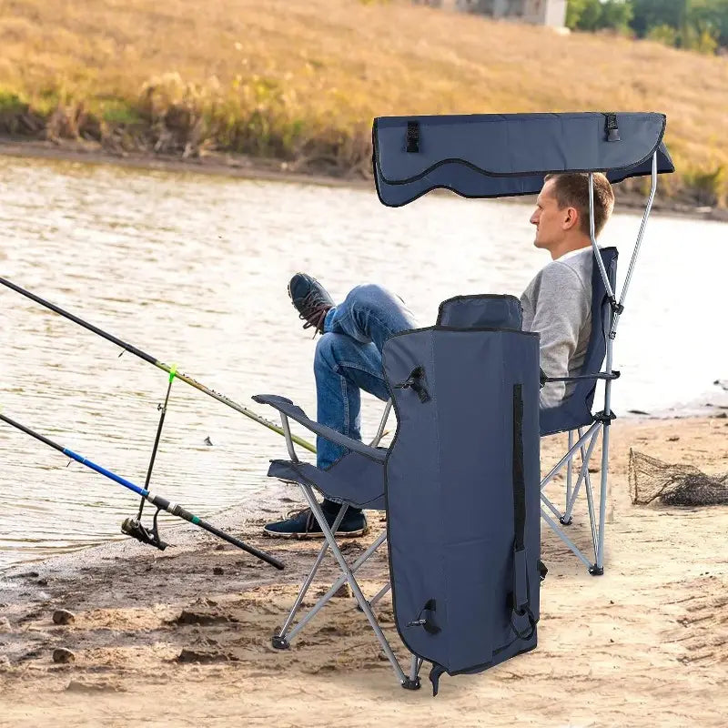 Chaise de Plage Pliante Portable avec Ombre – L’Alliance Parfaite du Luxe et du Confort