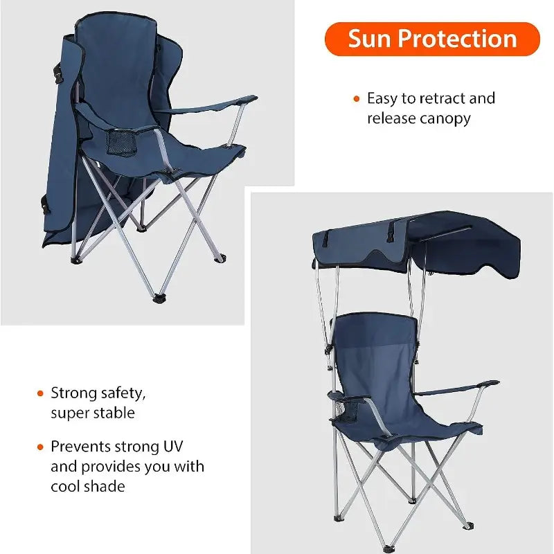 Chaise de Plage Pliante Portable avec Ombre – L’Alliance Parfaite du Luxe et du Confort