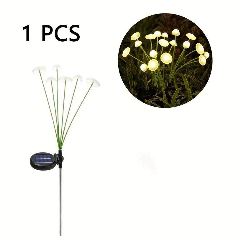 Lumières Solaires à Champignons – avec Capteur de Lumière Intelligent pour Jardin et Chemin