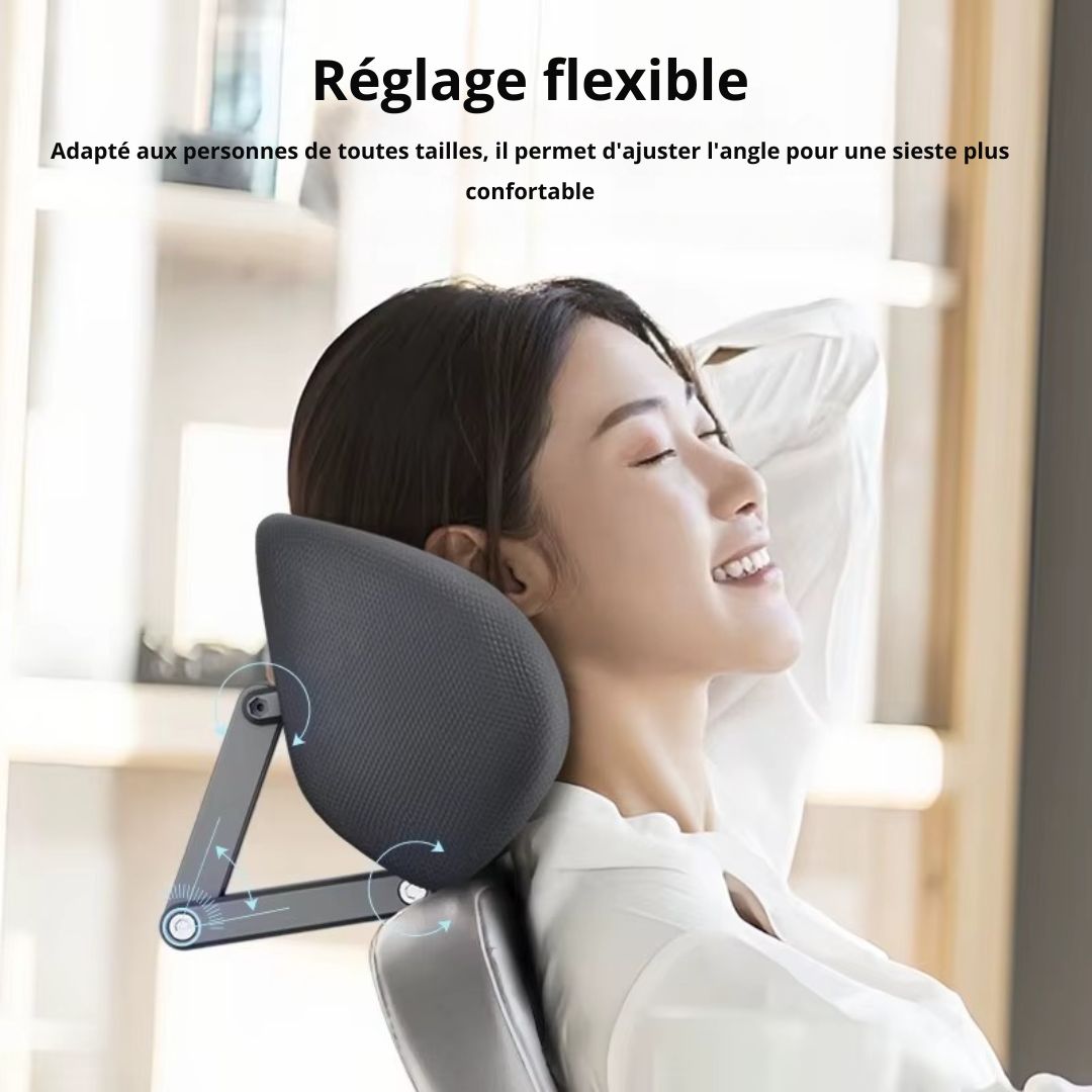 Appui-tête Réglable Ergonomique pour Chaise de Bureau – Soutien Cervical et Lombaire
