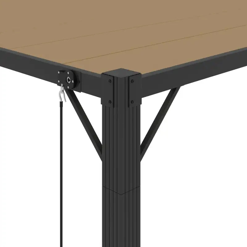 Tonnelle à Persienne – Taupe, Aluminium et Tissu Résistant