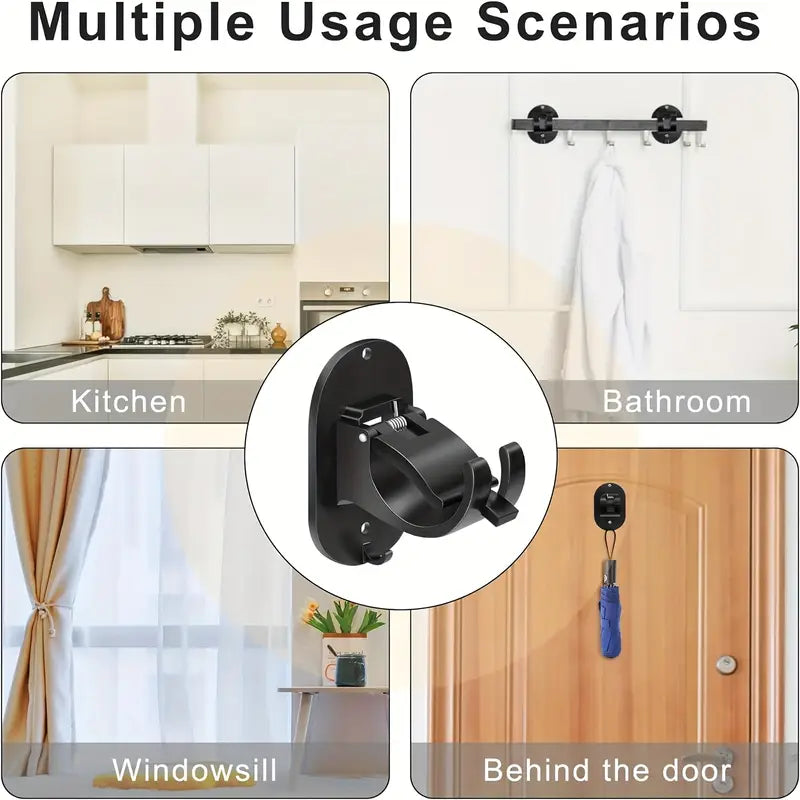 Supports de Tringle de Rideau Sans Perçage – Clips de Montage Auto-Adhésifs