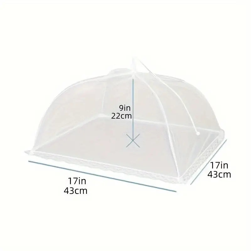Tente de Couverture de Nourriture en Maille Blanche - Style Parapluie