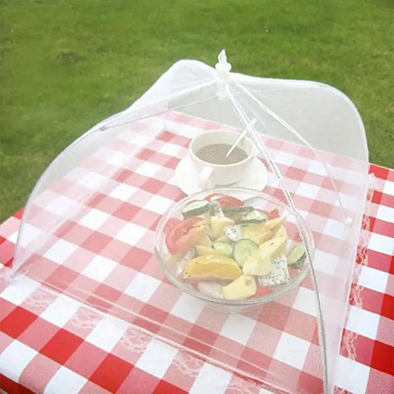 Tente de Couverture de Nourriture en Maille Blanche - Style Parapluie