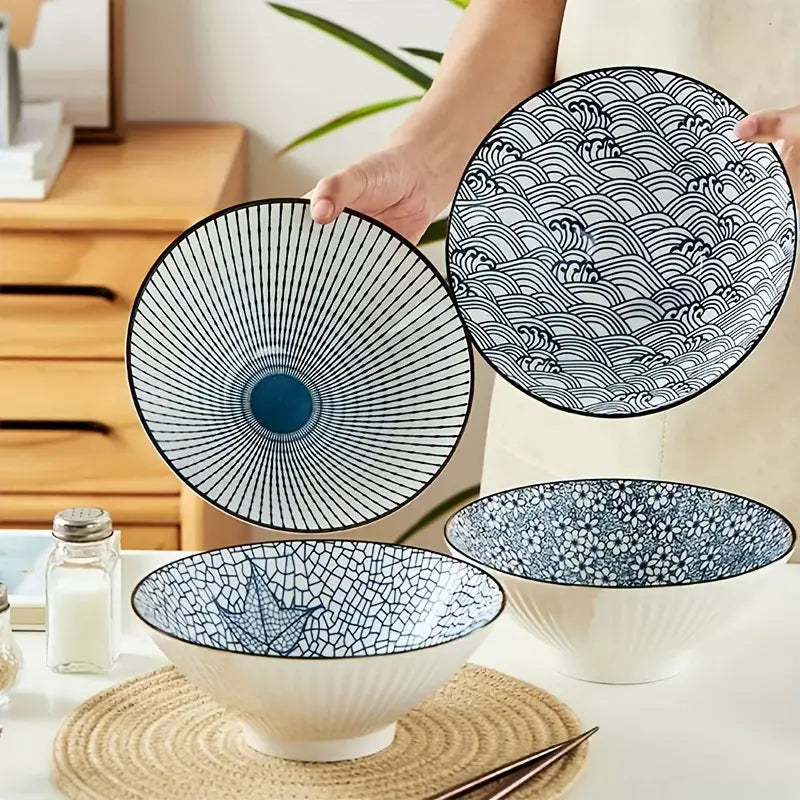 Ensemble de Bols en Céramique Kyoto Bleu