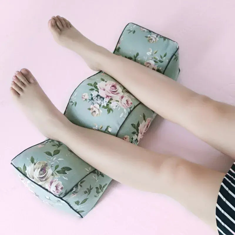 Coussin d'Élévation des Jambes Vert Floral – Soutien Confortable